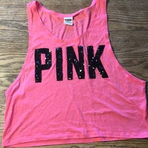 Pink crop top tank top size medium